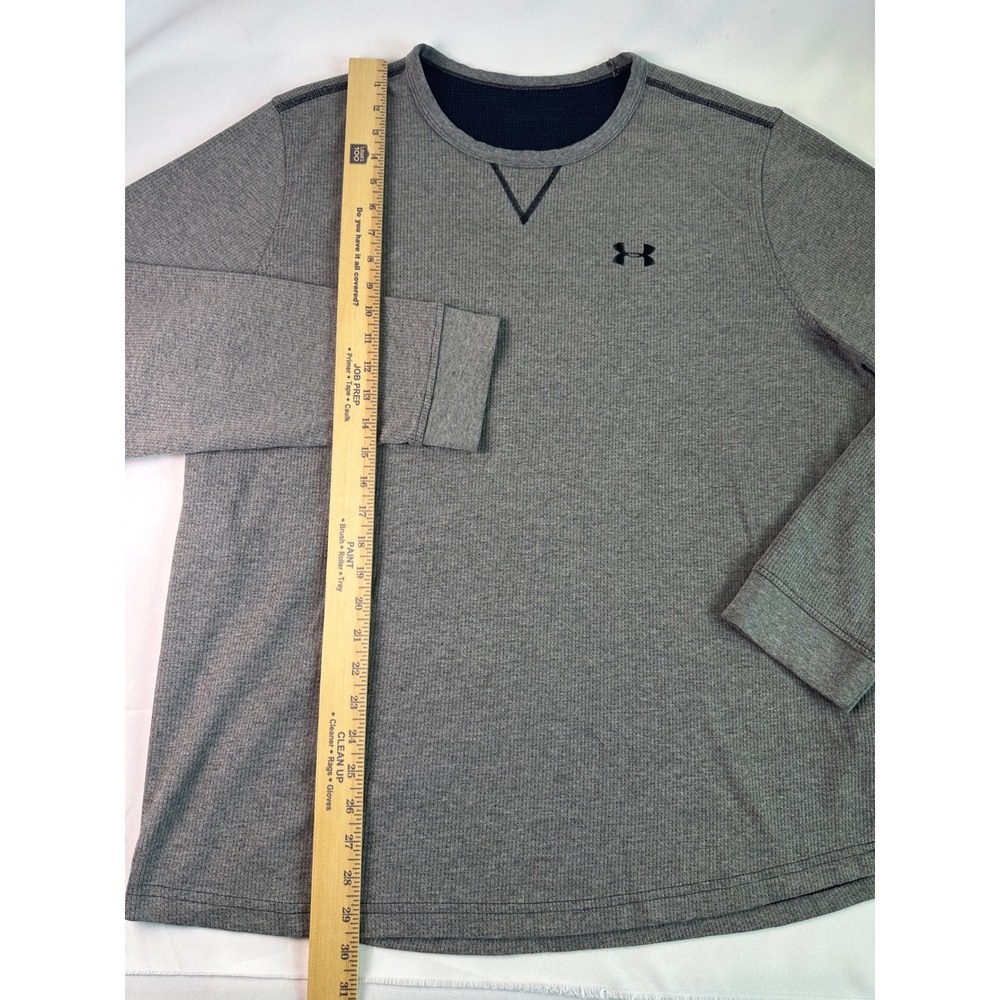 Under Armour Men's Long Sleeve Shirt - Gray with Black Logo - Picture 8 of 8